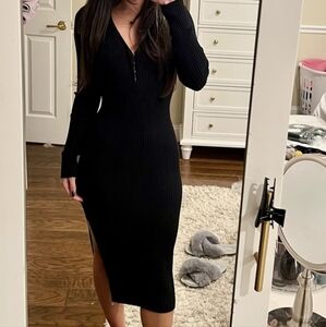 Abercrombie and Fitch Black Sweater Midi Dress